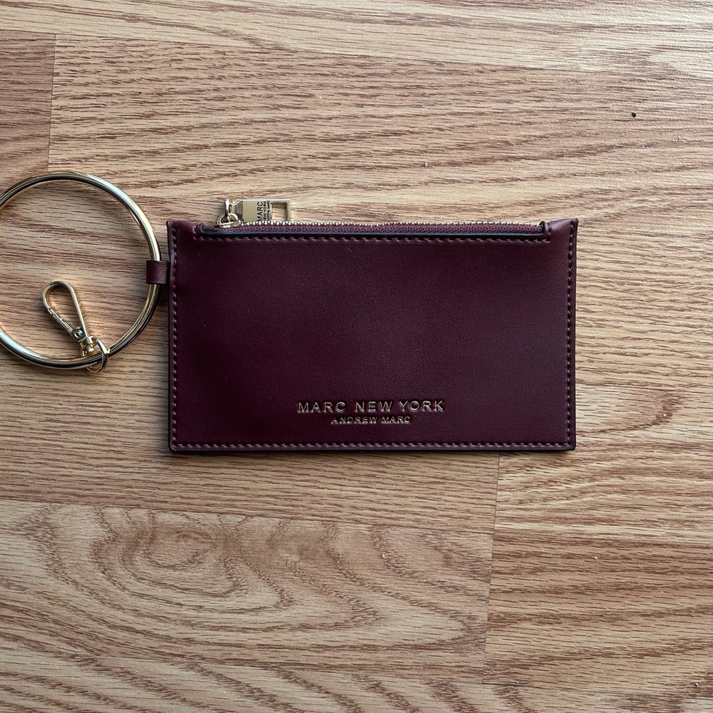 Marc New York by Andrew Marc leather wristlet With Gold-toned Ring